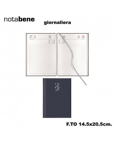 NOTABENE AGENDA GIORNALIERA 14,5X20,5 401C GOMMATO BLU