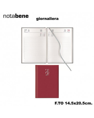 NOTABENE AGENDA GIORNALIERA 14,5X20,5 403C GOMMATO ROSSO