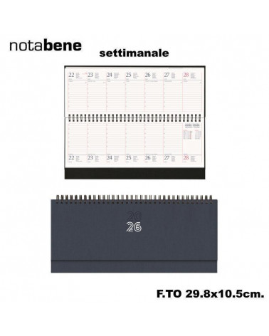 NOTABENE PLANNING SETTIMANALE 29,8X10,5 301C CARIBE BLU
