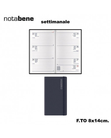 NOTABENE AGENDA SETTIMANALE 8X14 1601C DYNAMIC BLU