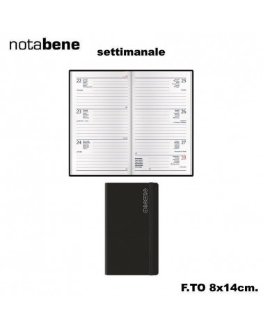 NOTABENE AGENDA SETTIMANALE 8X14 1606C DYNAMIC NERO