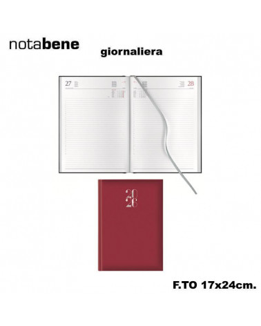 NOTABENE AGENDA GIORNALIERA 17X24 403C GOMMATO ROSSO