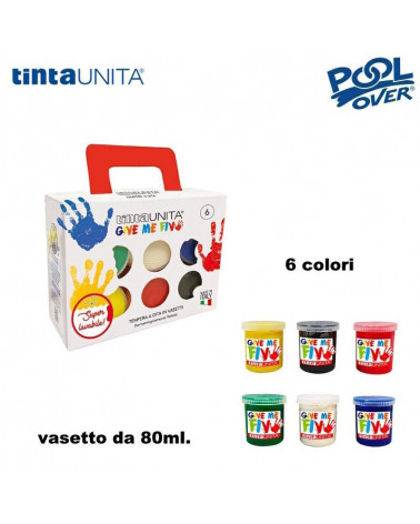 TINTA UNITA TEMPERA DITA 6col. 80ML. 51396