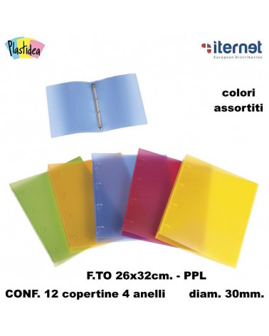 ITERNET COPERTINA A4 030 ASSORTITE 4 ANELLI [12PZ]