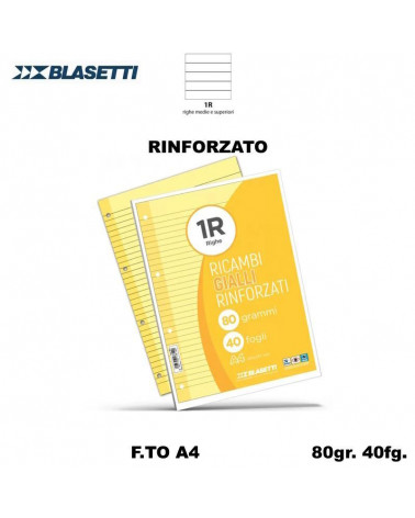 BLASETTI RICAMBIO A4 RINFORZATO GIALLO 1R