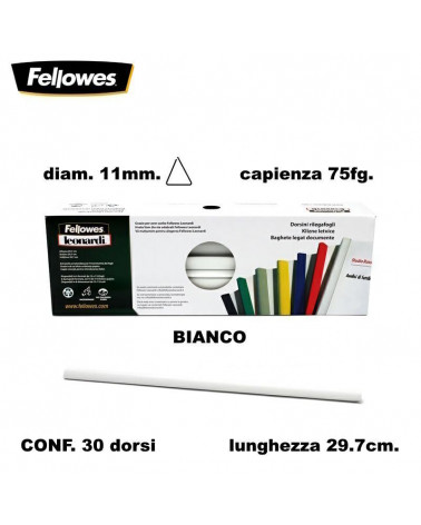FELLOWES DORSETTI BL11 30PZ.75FG. BIANCO-RILEGARE