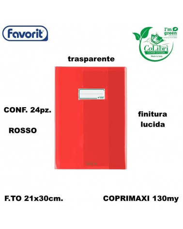 COLIBRI COPRIMAXI 130MY TRASPARENTI ROSSO [24PZ]