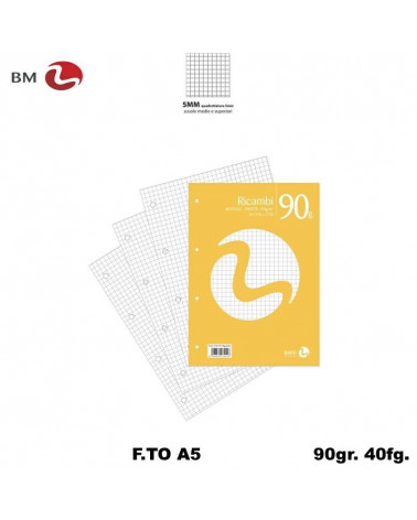 BM RICAMBIO A5 BIANCO 90GR. 5MM