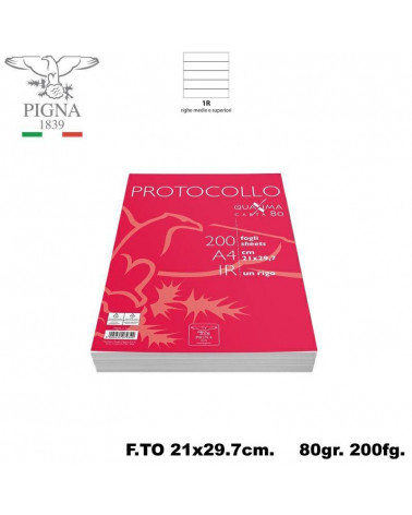 PIGNA PROTOCOLLO 80GR.A4 200FG1R