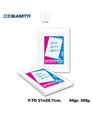 BLASETTI PROTOCOLLO 60GR.A4 20FG.USO BOLLO 295