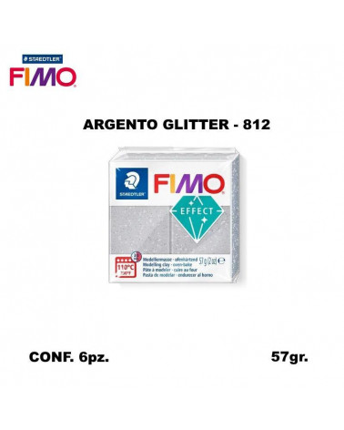 STAEDTLER PASTA FIMO EFFECT 8020-812 ARGENTO GLITTER [6PZ]