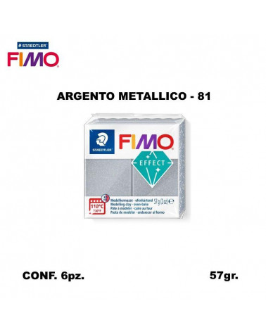 STAEDTLER PASTA FIMO EFFECT 8020-81 ARGENTO METALLICO [6PZ]