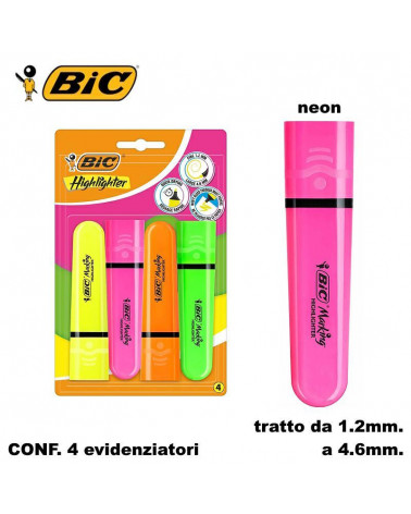 BIC 4 EVIDENZIATORI NEON