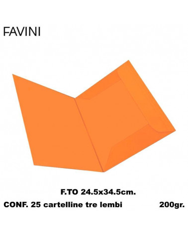 FAVINI CARTELLE 3 LEMBI ARANCIO [25PZ]
