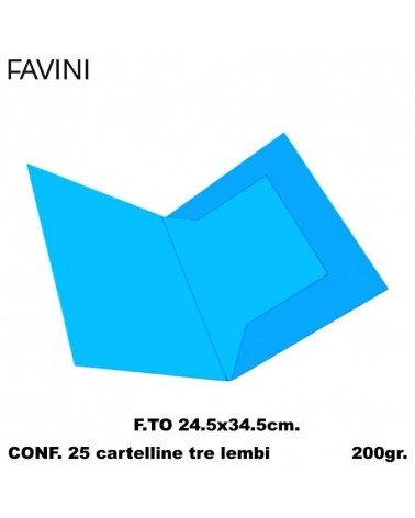 FAVINI CARTELLE 3 LEMBI AZZURRO [25PZ]