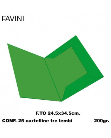 FAVINI CARTELLE 3 LEMBI VERDE [25PZ]