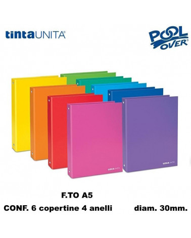 TINTA UNITA COPERTINA A5 4 ANELLI 030 90183 [6PZ]