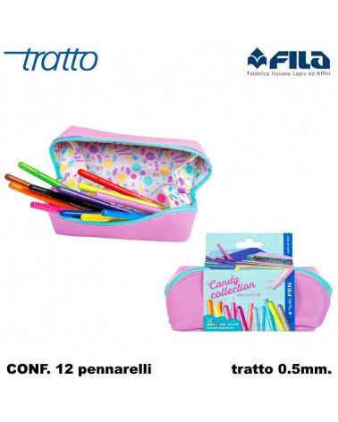 TRATTO MARCATORE PEN CANDY COLLECTION POCHETTE 12 colori