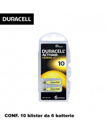 DURACELL 1.45 VOLTS ACUSTICHE 10 BATTERIE x6PZ. [10BL]