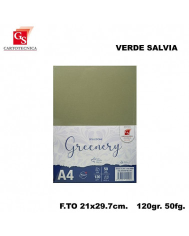 GS FOGLI A4 GREENERY VERDE SALVIA 50PZ.120GR.
