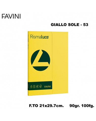 FAVINI RISMALUCE SMALL A4 90gr.100fg.GIALLO SOLE-FOTOCOPIE