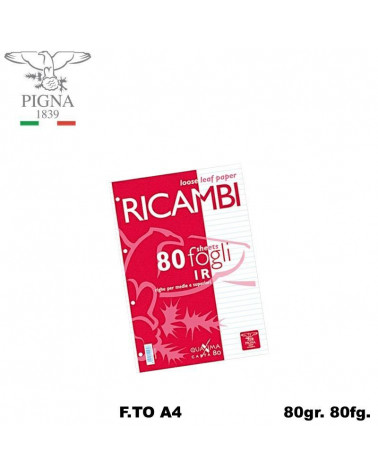 PIGNA RICAMBIO A4 BIANCO 80FG. 1R