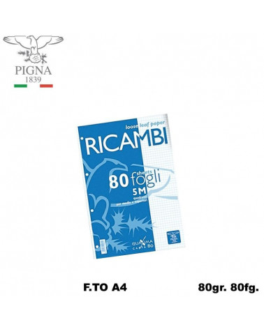 PIGNA RICAMBIO A4 BIANCO 80FG. 5MM