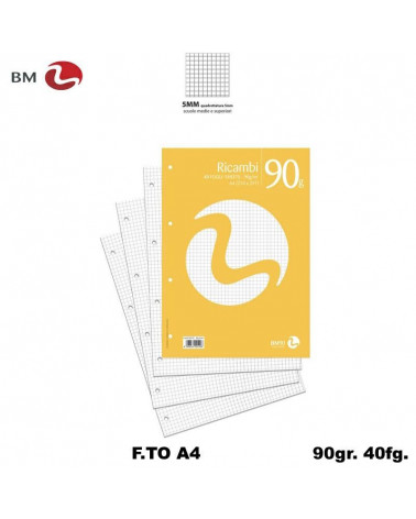 BM RICAMBIO A4 BIANCO 90GR. 5MM