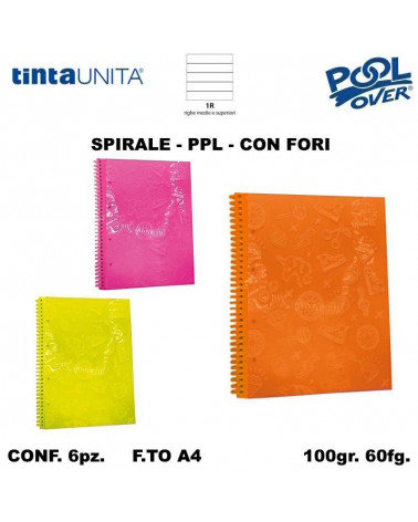 TINTA UNITA GLOW MAXI SPIR. PVC CON FORI 60fg.1R [6PZ]