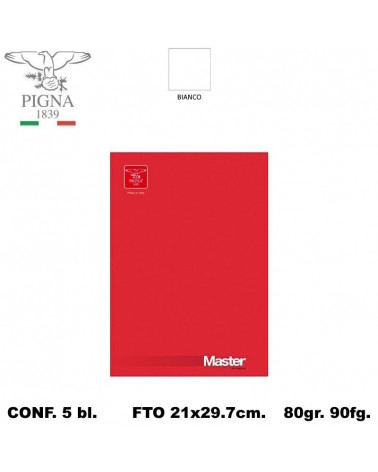 MASTER PIGNA NOTES 90FG. BLOCCO-BIANCO [5PZ]