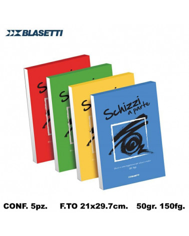 BLASETTI SCHIZZI A PARTE A4 21X29,7 BLOCCO [5PZ]