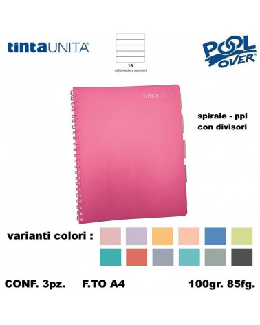 TINTA UNITA EXCELLENT MAXI SPIR.PPL FORI+DIVIS.85fg.100gr.1R [3PZ]
