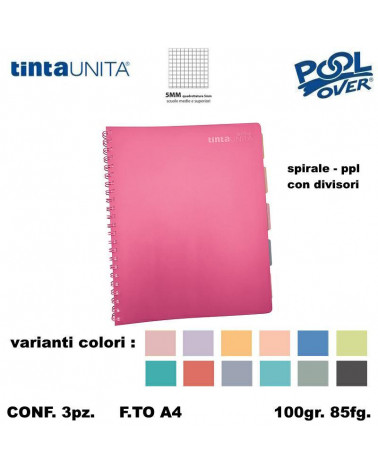 TINTA UNITA EXCELLENT MAXI SPIR.PPL FORI+DIVIS.85fg.100gr.5M [3PZ]