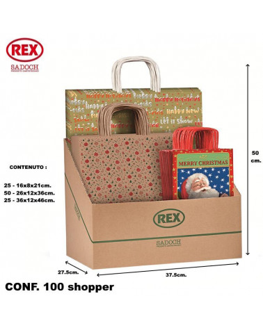 SADOCH ESP 100 BUSTE REGALO CON MANICO ALLEGRA NATALE