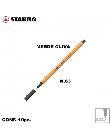 STABILO POINT 88 N.63 VERDE OLIVA [10PZ]