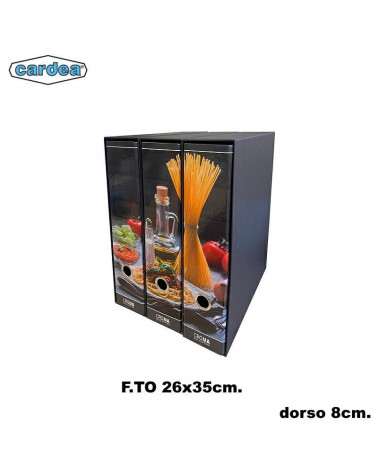 CARDEA SET 3 REGISTRATORI 26x35 DORSO 8 TAVOLA