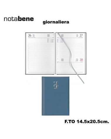 NOTABENE AGENDA GIORNALIERA S/D 14,5X20,5 466C GOMMATO AZZURRO