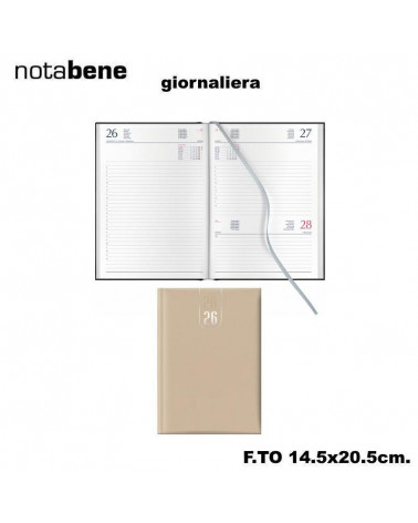 NOTABENE AGENDA GIORNALIERA S/D 14,5X20,5 415C BEIGE