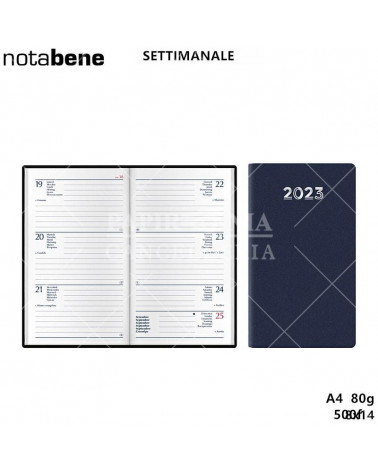 NOTABENE AGENDA SETTIMANALE 8X14 401C GOMMATO BLU