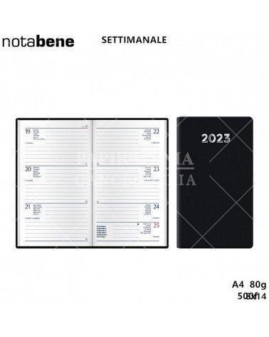 NOTABENE AGENDA SETTIMANALE 8X14 406C GOMMATO NERO