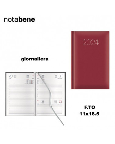 NOTABENE AGENDA GIORNALIERA S/D 11X16,5 403C GOMMATO ROSSO