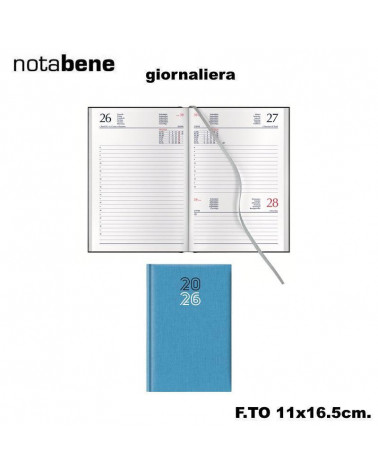 NOTABENE AGENDA GIORNALIERA S/D 11X16,5 319C CARIBE AZZURRO