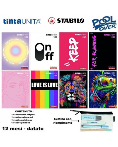 TINTA UNITA DIARIO 12M. STABILO 2025 + ACCESSORI