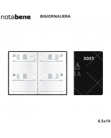 NOTABENE AGENDA BIGIORNALIERA 7X10 406C GOMMATO NERO