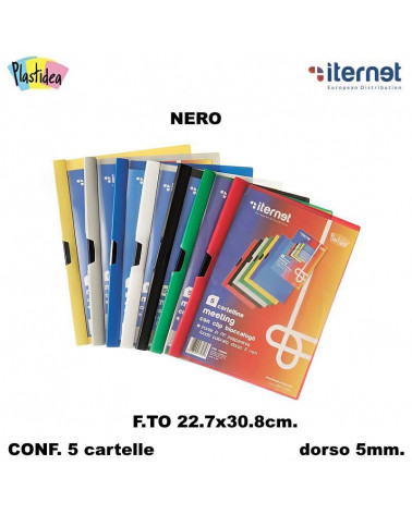 ITERNET CARTELLA CON CLIP NERO [5PZ]