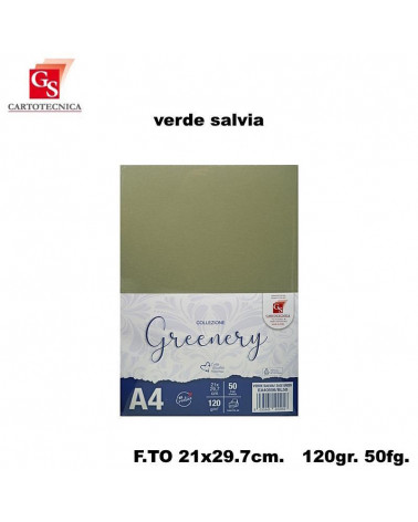 GS FOGLI A4 GREENERY VERDE SALVIA 50PZ.120GR.