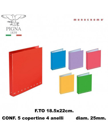 MONOCROMO COPERTINA A5  4 ANELLI [5PZ]