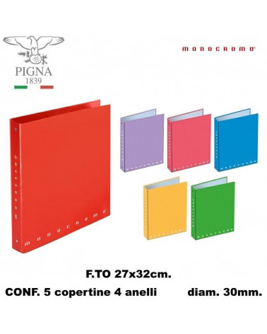 MONOCROMO COPERTINA A4  4 ANELLI [5PZ]