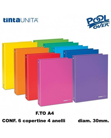 TINTA UNITA COPERTINA A4 4 ANELLI 030 90182 [6PZ]