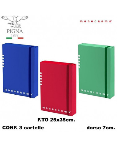 MONOCROMO CARTELLA CON ELASTICO A4 DORSO 7  [3PZ]
